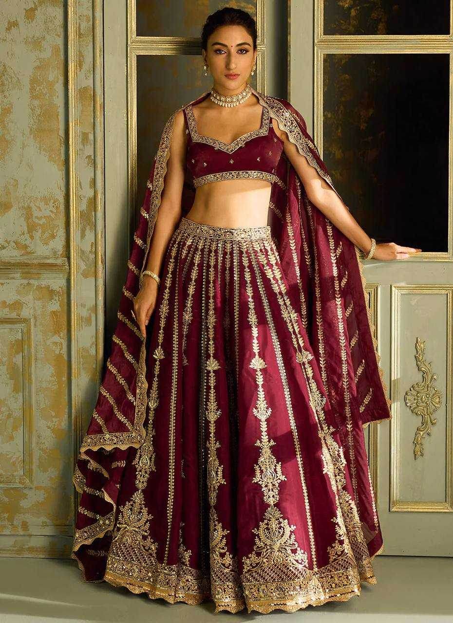 Bridal Silk Zari Work Lehenga for Elegant Weddings - MYLUXURY LANE ENTERPRISE